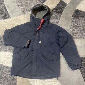 Abercrombie & Fitch Jacket Men Small Blue Hooded Fleeced Lined AF1892 Military